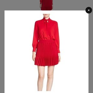 MAJE Rivage Bow Pleated Knit Dress